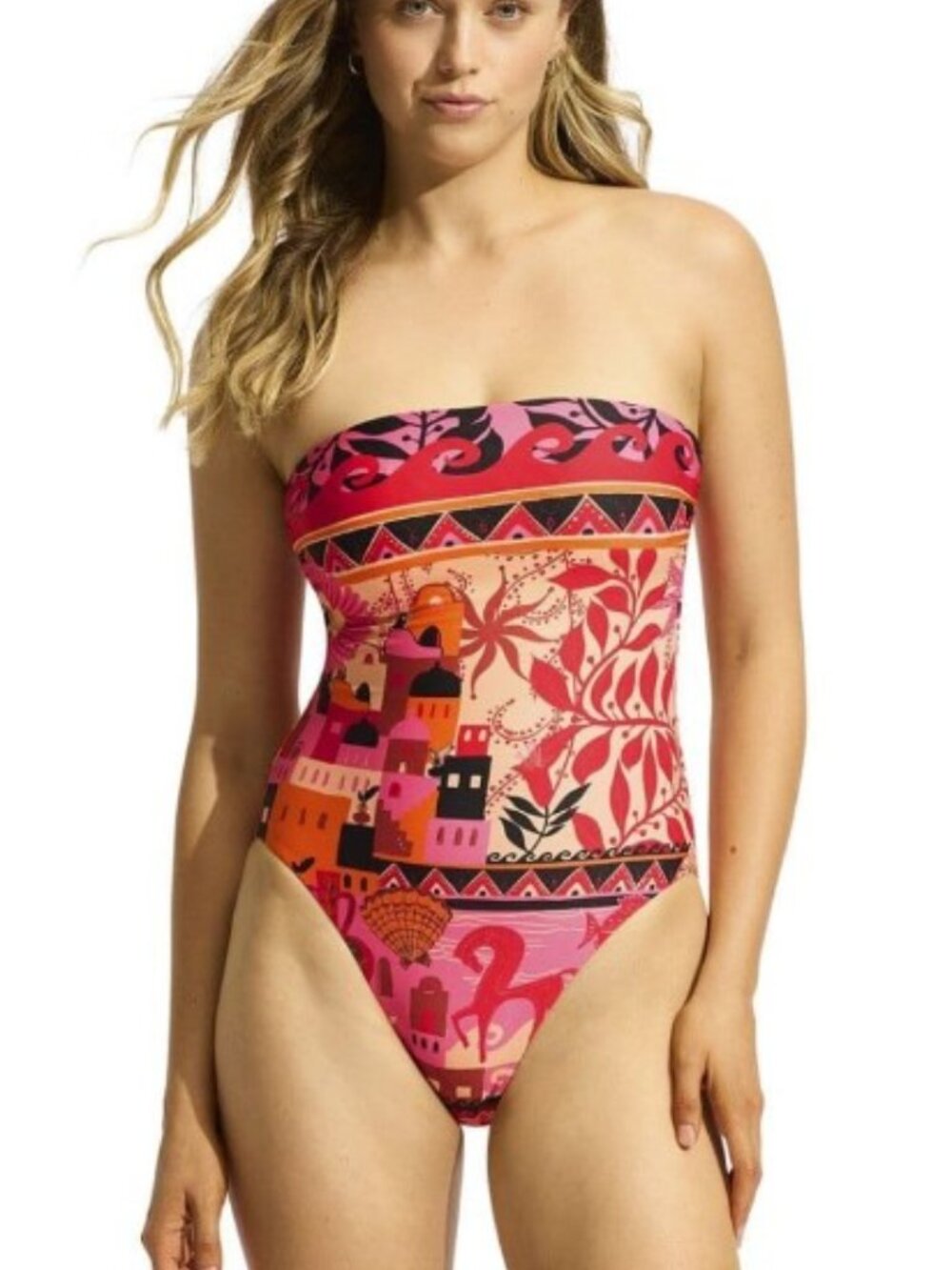Seafolly Atlantis Bandeau bathing suit US 6 DD cup - NWT